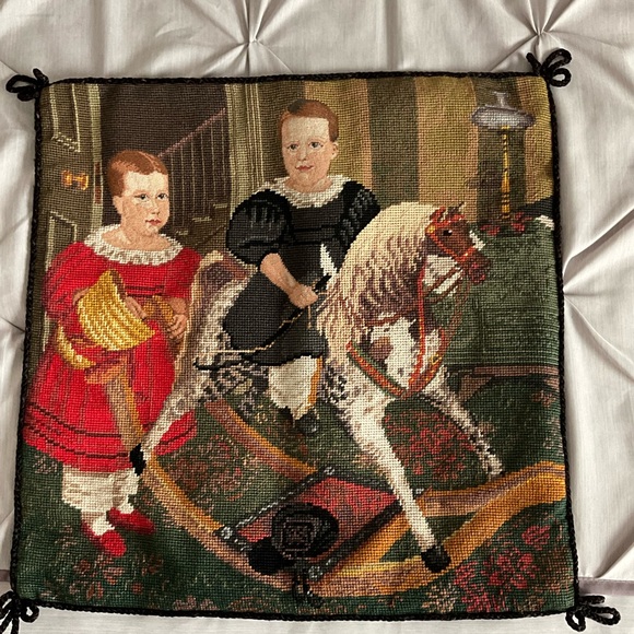 Katha Diddel Vintage Needlepoint Pillow Cover - Picture 1 of 3